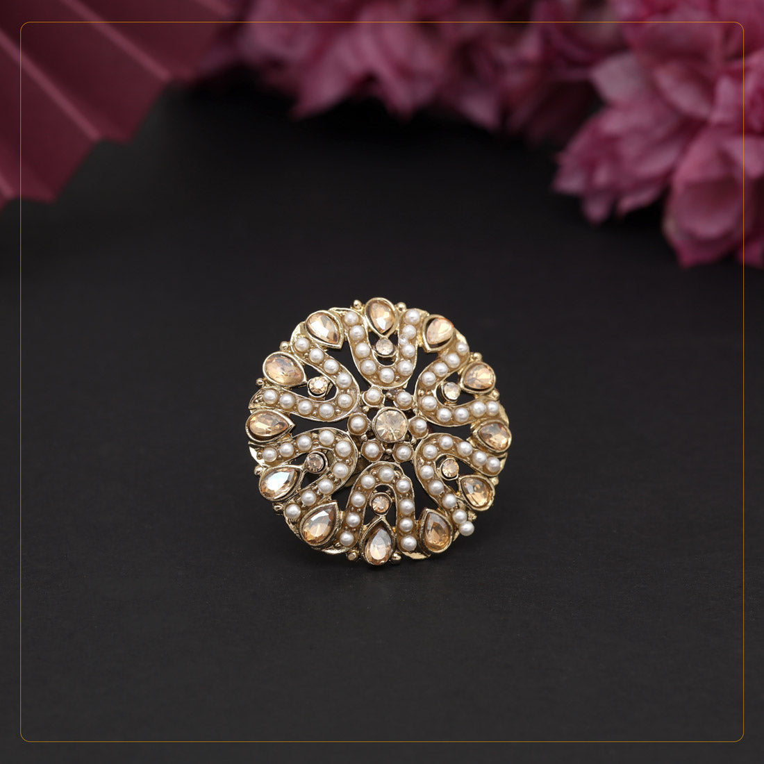 Gold Color Combo of 12 Pieces Of Finger Rings (KBSRCMB219)