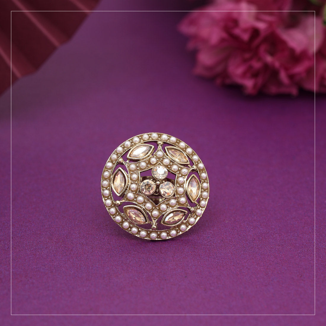 Gold Color Combo of 12 Pieces Of Finger Rings (KBSRCMB222)