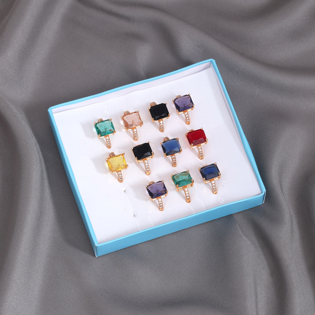 Assorted Color Combo of 11 Pieces Of Finger Rings (KBSRCMB245)