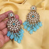 Firozi Color Kundan Earrings (KDE1002FRZ)