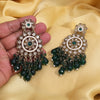 Green Color Kundan Earrings (KDE1002GRN)