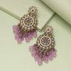 Light Purple Color Kundan Earrings (KDE1002LPRP)