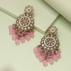 Pink Color Kundan Earrings (KDE1002PNK)