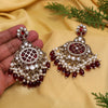 Maroon Color Kundan Earrings (KDE1003MRN)