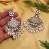 White Color Kundan Earrings (KDE1003WHT)