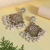 White Color Kundan Earrings (KDE1003WHT)