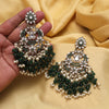 Green Color Pakistani Kundan Earrings (KDE1004GRN)