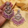 Light Purple Color Pakistani Kundan Earrings (KDE1004LPRP)