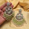 Pista Green Color Pakistani Kundan Earrings (KDE1004PGRN)