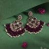 Purple Color Pakistani Kundan Earrings (KDE1004PRP)