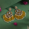 Yellow Color Pakistani Kundan Earrings (KDE1004YLW)