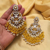 Yellow Color Pakistani Kundan Earrings (KDE1004YLW)