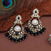 Black Color Kundan Earrings (KDE1005BLK)