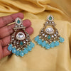 Firozi Color Kundan Earrings (KDE1005FRZ)