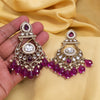 Purple Color Kundan Earrings (KDE1005PRP)