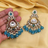 Turquoise Blue Color Kundan Earrings (KDE1005TBLU)