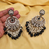 Black Color Kundan Earrings (KDE1006BLK)