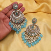 Firozi Color Kundan Earrings (KDE1006FRZ)