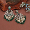 Green Color Kundan Earrings (KDE1006GRN)