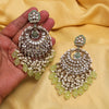 Pista Green Color Kundan Earrings (KDE1006PGRN)