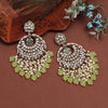 Pista Green Color Kundan Earrings (KDE1006PGRN)