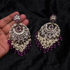 Purple Color Kundan Earrings (KDE1006PRP)