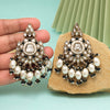 Black Color Kundan Earrings (KDE1007BLK)