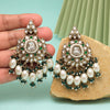 Green Color Kundan Earrings (KDE1007GRN)