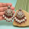 Maroon Color Kundan Earrings (KDE1007MRN)