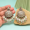 Pink & Pista Green Color Kundan Earrings (KDE1007PNKPGRN)