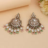 Pink & Pista Green Color Kundan Earrings (KDE1007PNKPGRN)