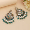 Rama Green Color Kundan Earrings (KDE1007RGRN)