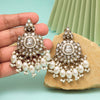 White Color Kundan Earrings (KDE1007WHT)