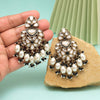 Black Color Kundan Earrings (KDE1008BLK)