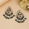 Green Color Kundan Earrings (KDE1008GRN)