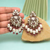 Magenta Color Kundan Earrings (KDE1008MNT)