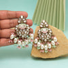 Pink & Pista Green Color Kundan Earrings (KDE1008PNKPGRN)