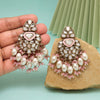 Pink Color Kundan Earrings (KDE1008PNK)