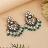 Rama Green Color Kundan Earrings (KDE1008RGRN)