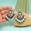 Rama Green Color Kundan Earrings (KDE1008RGRN)