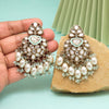 Sky Blue Color Kundan Earrings (KDE1008SBLU)