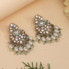 Sky Blue Color Kundan Earrings (KDE1008SBLU)