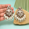 White Color Kundan Earrings (KDE1008WHT)