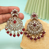 Maroon Color Kundan Earrings (KDE1009MRN)