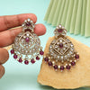 Purple Color Kundan Earrings (KDE1009PRP)