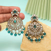 Rama Green Color Kundan Earrings (KDE1009RGRN)