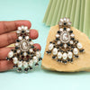 Black Color Kundan Earrings (KDE1010BLK)