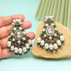 Green Color Kundan Earrings (KDE1010GRN)