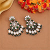 Green Color Kundan Earrings (KDE1010GRN)