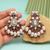 Magenta Color Kundan Earrings (KDE1010MNT)